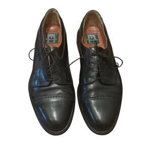 Cable And Company Black Leather Dress Oxfords Made In Italy Lace Up Mens Size 9‎